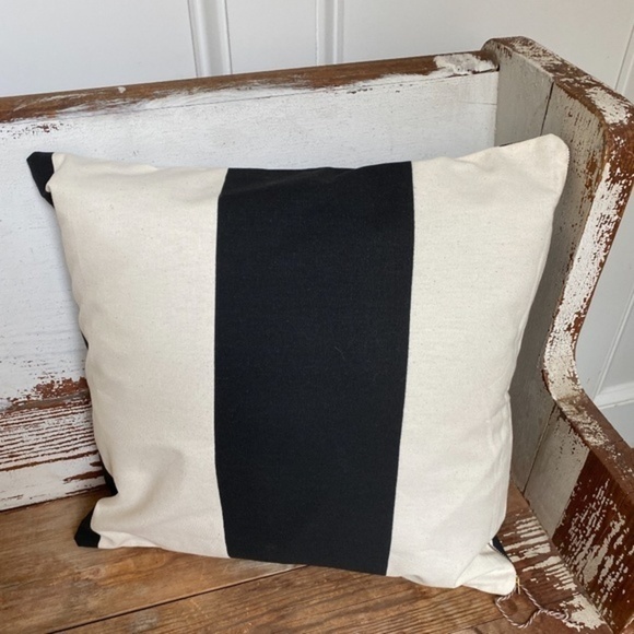 Black & cream 2 sided Accent Pillow Cover - Picture 4 of 4
